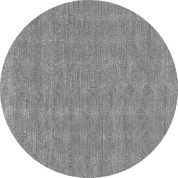 Ahgly Company Indoor Round Solid Gray Modern Area Rugs, 7' Round