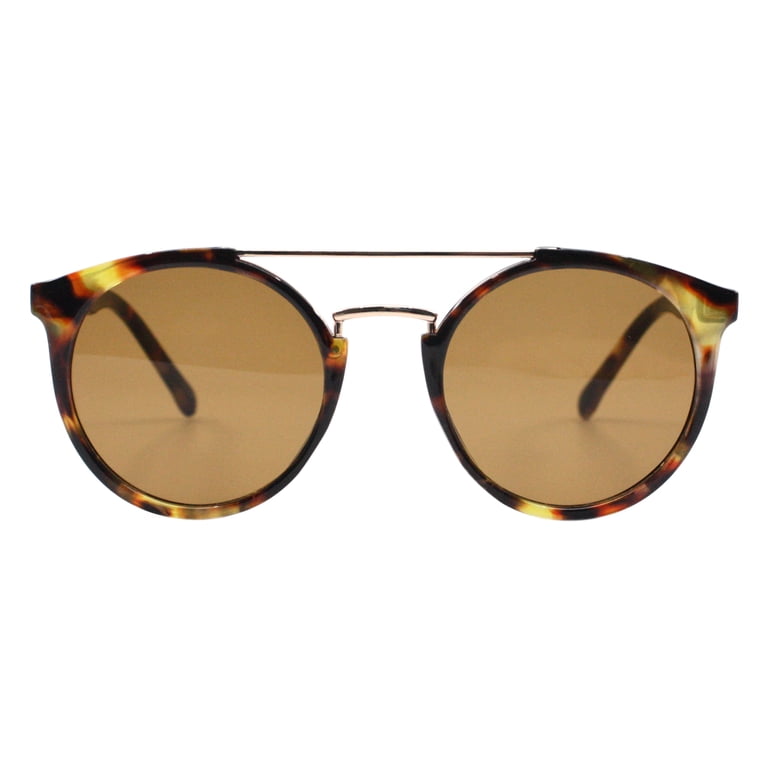 Metal Frame Polarized Sunglasses UV400 Protection Classic Panto Shape Unisex Panto Sunglasses Gold Metal Round Frame Yellow Lens  main image 4