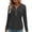 Gray, variant on Women's Velvet Long Sleeve Top, V-Neck Zipper Detail Blouse, 100% Polyester Plush Loose Fit Shirt, Casual Luxe Everyday Tops for Women S-2XL