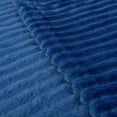thumbnail image 2 of Ntbay Flannel Fuzzy Soft Warm Cozy Toddler Blanket, Fluffy Warm and Lightweight Reversible Stripes Design Toddler Plush Blanket for Stroller, Crib, Travel, 30" x 40", Navy Blue, 2 of 6