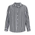thumbnail image 3 of APEXFWDT Men's Striped Linen Shirts Long Sleeve Casual Button Down Shirts Lightweight Fashion Untucked Shirts S-3XL, 3 of 6