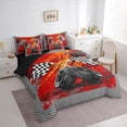thumbnail image 3 of Castle Fairy Geometric Checkered Flag Twin Bedding Sets,Racing Car Bedding Comforter Set, 3 of 8