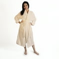 thumbnail image 2 of Women's Plush and Absorbent Turkish Cotton Bathrobe by Blue Nile Mills - Large/Extra Large, Cream, 2 of 6