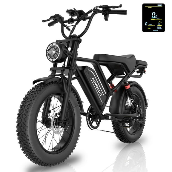 AOVOPRO AP20 Electric Bike for Adults 20 X 4.0 Fat Tire, 750W Off-Road E Bike, E-Mountain Bike 48V 15.6AH UL2849