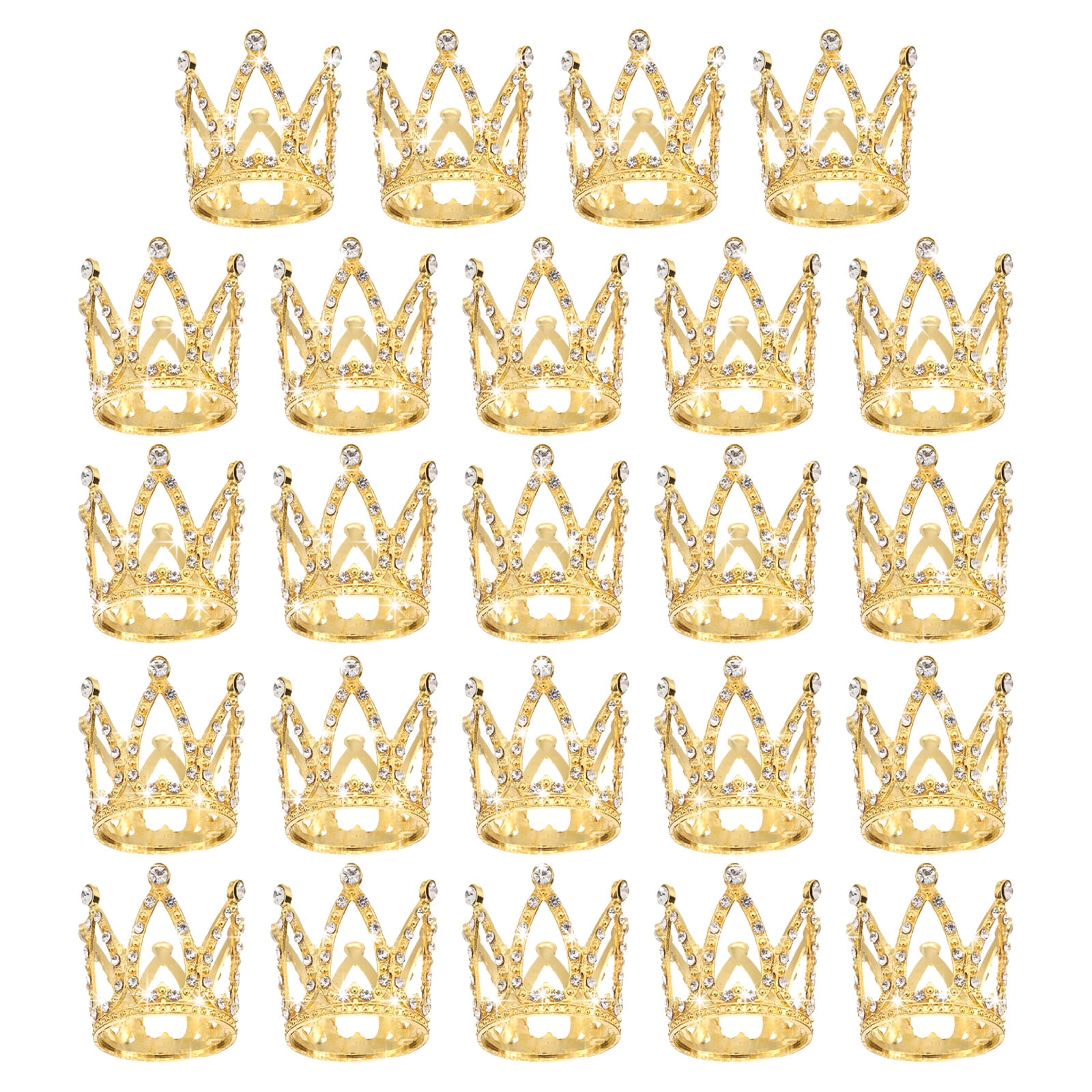120 Mini Coronas Doradas 3D Para Joyería DIY - Aleación En Oro, Plata Y Rosa (13x15mm)