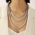 thumbnail image 5 of Leander Moissanite Tennis Necklace 3mm-6.5mm (0.1-0.5CT) D/VVS1 Round Cut, 14K White Gold Plated 925 Silver, Hypoallergenic Jewelry Gift for Women Men with GRA Certificate., 5 of 6