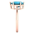 thumbnail image 3 of Clara Pucci 14K Rose Gold 2ct Turquoise Solitaire Ring for Women, 3 of 7