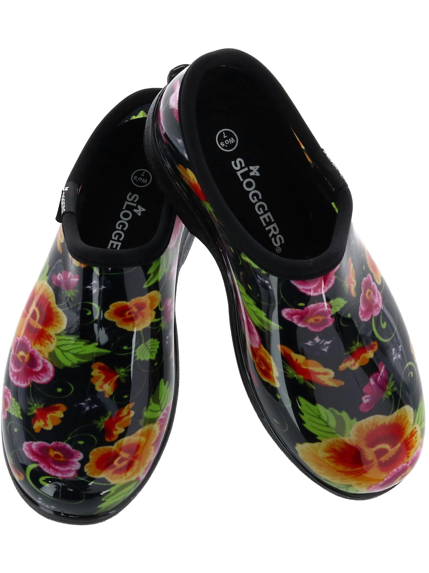 Sloggers  Flower Power  Women's  Garden/Rain Shoes  10 US  Black 
