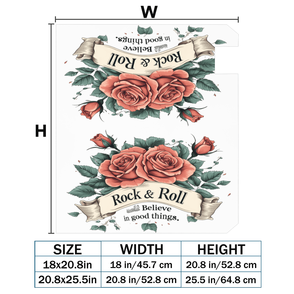 Magnetic Mailbox Cover Rose Rock and Roll, All-Weather PVC, Full Magnetic Backing for Quick Setup, Fits Standard 18 x 21 Inch and Large Mailboxes