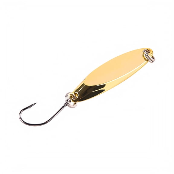 Micro Metal Spoon Fishing Lure, Sinking Single Hook Bait for Trout Bass and Perch Freshwater Casting, Pattern A Size M, 1.34 Inch