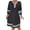 Black, variant on Women's Color Block Shift Midi Dress Long Sleeve Zip V Neck Casual Tunic Dress with Pockets S-5XL