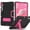 Black+Rose Red, variant on Case for Samsung Galaxy Tab S10 FE/S9 FE/S9/S8/S7 10.9 Inch / 11" (SM-X710/X718U/X716B/X510/X516B) - 3-Layer Military Grade Protection Silicone & Hard PC Cover with S-Pen Holder & Stand, Black