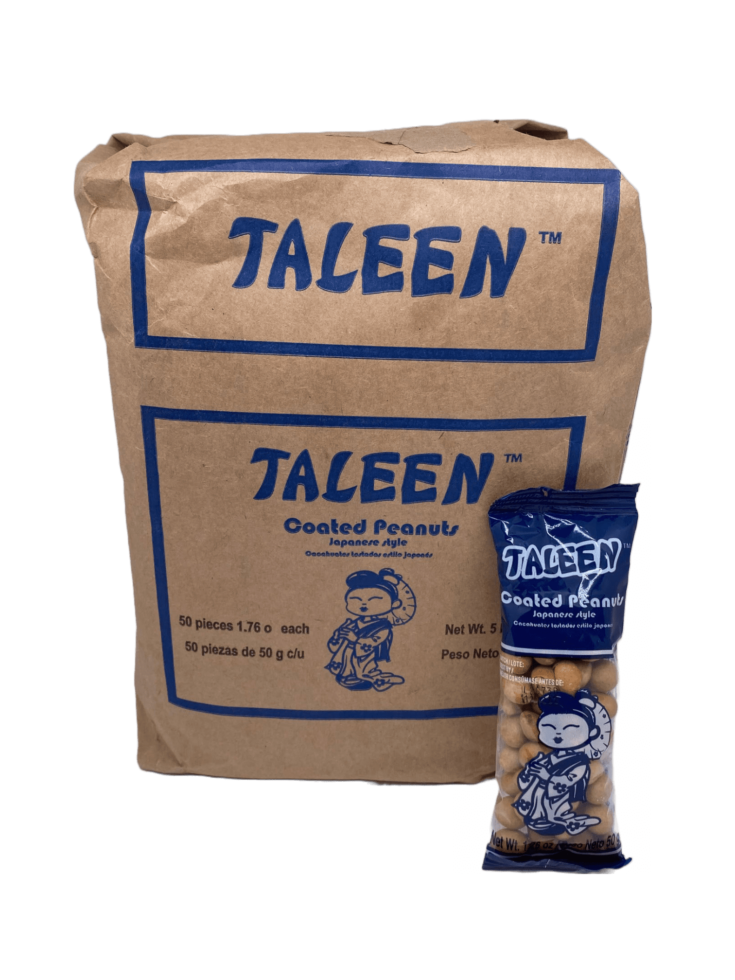 Taleen Japanese Style Roasted Peanuts 5lb 50ct 1.76oz bags