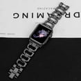 thumbnail image 4 of Worryfree Gadgets Metal Bands Compatible with Apple Watch Band 38mm 40mm 41mm, 42mm 44mm 45mm Wristband Adjustable iWatch Strap Series 8 7 6 5 4 3 2 1 SE for Women Girls Black, 4 of 5