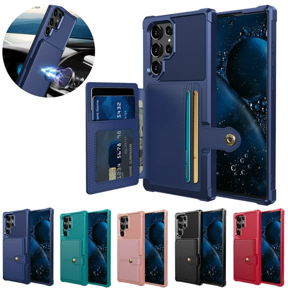 Wallet Leather Case For Samsung Galaxy S22/S22 /S22 Ultra Shockproof Hybrid Rubber Cover