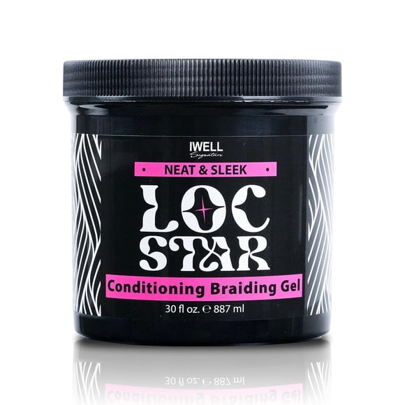 IWELL Signature / Loc Star / Gel de Tressage Conditionneur 30oz / Gel Coiffant Brillant et Conditionneur / Idéal pour Tresses, Serrures, Torsades