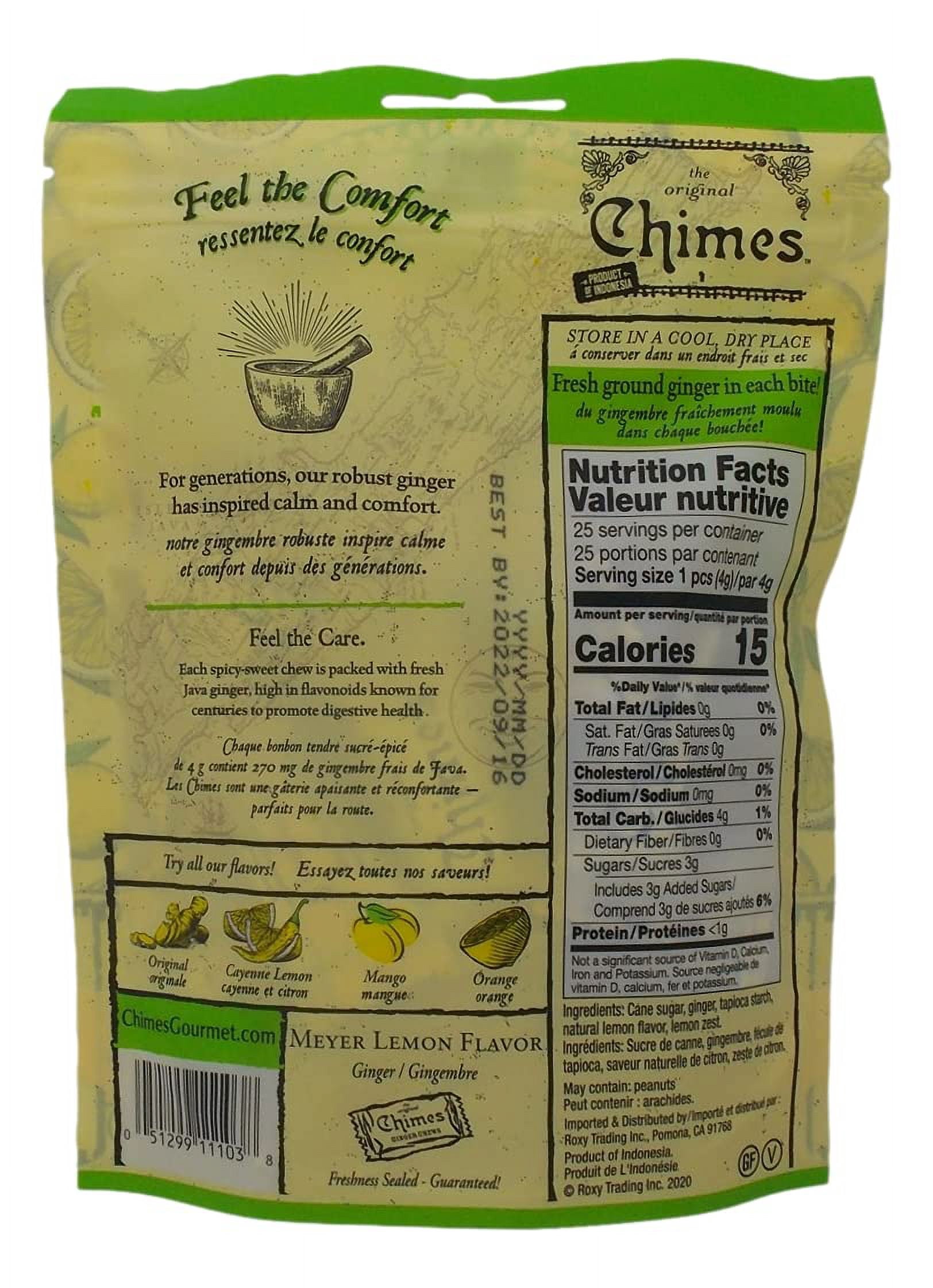 Chimes Ginger Chews Candy - 3 Flavor Variety (1) each: Orange, Meyer Lemon, Mango | MerlinsMart Zine