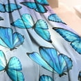 thumbnail image 3 of Blue Butterfly Group Pattern Blanket,Comfortable Soft Flannel Throw Blanket,All Season,Warm Lightweight Blankets for Sofa Bed Couch Living Room Chair,30"x40", 3 of 4