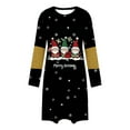 thumbnail image 5 of FDGIU Women's Christmas Sleep Dress, Long Sleeve Comfy Soft Nightie, Round Neck Tshirt Dress Casual House Dress, 5 of 6