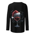 thumbnail image 5 of Women Christmas Shirt Red Wine Glass Print Shirts Crew Neck Pullover Tops Long Sleeve Merry Christmas Shirts Festival Outfits for Women, 5 of 5
