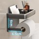 thumbnail image 4 of Portarrollos de papel higiénico de pared con estante, adhesivo de aluminio, 4 of 8