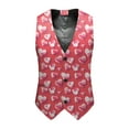thumbnail image 5 of ZTKWD Mens Suits Vest Valentines Heart Print Pattern Button Down Blazer Fashion Lightweight Slim Casual Suit Jacket, 5 of 5