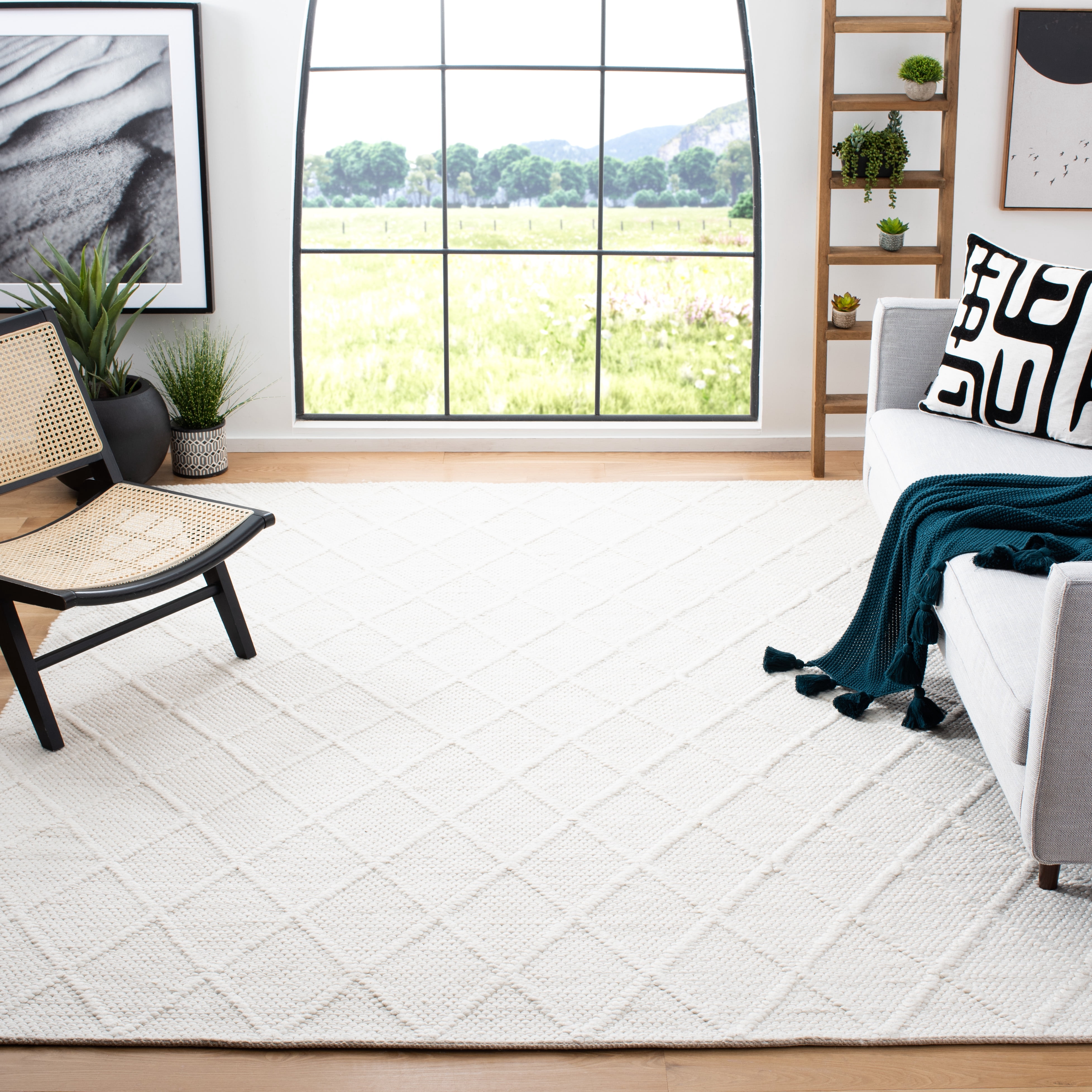 SAFAVIEH Natura Tracery Geometric Area Rug, Ivory, 10' x 14'