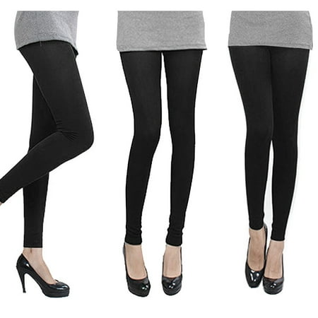 Falari 3-Pack Leggings Fleece Lined Cotton Thick Stretch High Quality Leggings Great for