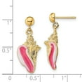 thumbnail image 3 of 14K White and Pink Enamel Conch Shell Dangle Earrings TE703, 3 of 3
