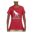 thumbnail image 2 of Wild Bobby, Unstoppable T Rex Funny, Pop Culture, Women Graphic Tee, Red, Small, 2 of 4