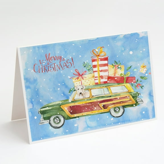 Merry Christmas Wheaten Terrier Greeting Cards and Envelopes Pack of 8