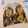 thumbnail image 6 of Farm Cows Womens Casual Crewneck Sweatshirt Long Sleeve Tops Cute Pullover Loose Fit, 6 of 7