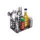 thumbnail image 3 of "Organizador de Cubiertos y Servilletas Acero Inoxidable, 5 Compartimentos Malubero Negro, 3 of 3