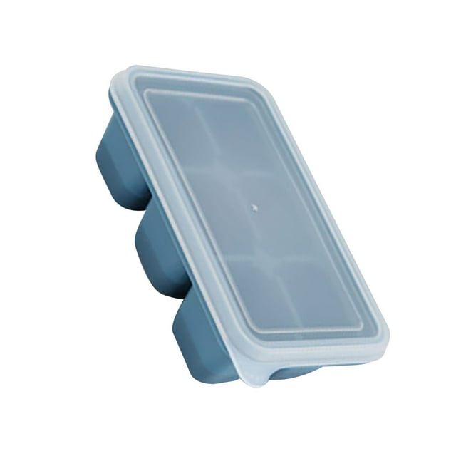 Bandejas Para Cubitos De Hielo, Moldes De Cubitos De Hielo De Silicona A Prueba De Fugas, 6 Rejillas Con Tapa Extraíble Para Uso Doméstico