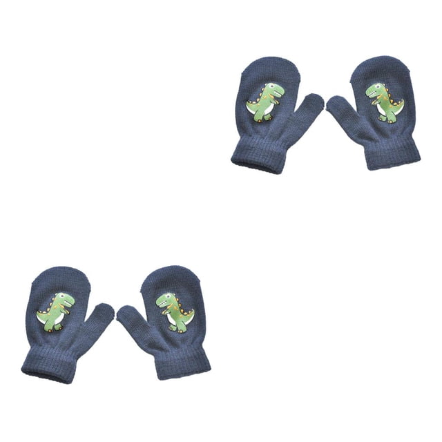 Minnieouse 1 par de manoplas para niños, accesorio de ropa encantador, funda para calentar los dedos, patrón de dinosaurio, manopla de punto para niños Type3 NO3 Minnieouse CBP373456