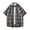 Wine, variant on WREESH Men's Swaeshig Loose Casual Button Down Shirts Plaid Turn-Down Collar Short Sleeve with Pockets for Trendsetting Style Wine
