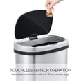 thumbnail image 4 of Innovaze 13 Gallon Touchless Motion Sensor Stainless Steel Garbage Can with Durable Plastic Lid , Oval, Silver, 4 of 11