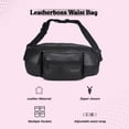 thumbnail image 3 of Leatherboss Genuine Leather Jumbo Fanny Pack with 2 Side Pockets, 3 of 10