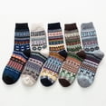 thumbnail image 3 of Fesfesfes 5 Pairs Socks for Womens Socks Vintage Winter Soft Warm Cold Knit Wool Socks, 3 of 9