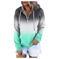 thumbnail image 2 of Aayomet Zip Up Hoodie Casual And With Pocket Clothes Sleeve Prints Pullover Sweatshirts Crewneck Sweatshirt Women Green,S-XXL, 2 of 5