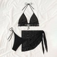 thumbnail image 6 of Enjoytime Womens Bikini V-Neck Ruffle Halter Tummy Control Bathing Suit Summer Modest 3 Piece Bathing Suit with Cover Up, 6 of 8