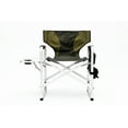 thumbnail image 3 of 2-Piece Padded Folding Outdoor Chair, Aluminum, 400lbs Capacity, Side Table, Storage Pockets, Beach Chair, Camping Chair, Lawn Chair, No Installation, for Picnics, Fishing, Indoor, Green, 3 of 9