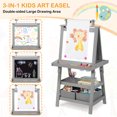 thumbnail image 5 of LINLUX 3 in 1 Art Easel for Kid, Whiteboard for Kid with Stand, Magnetic Chalkboard Pizarra, Grey, 5 of 10
