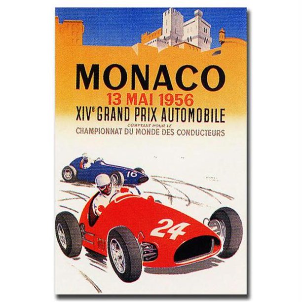 Monaco 1956 par George Ham-Gallery Enveloppé 18X24 Toile Art