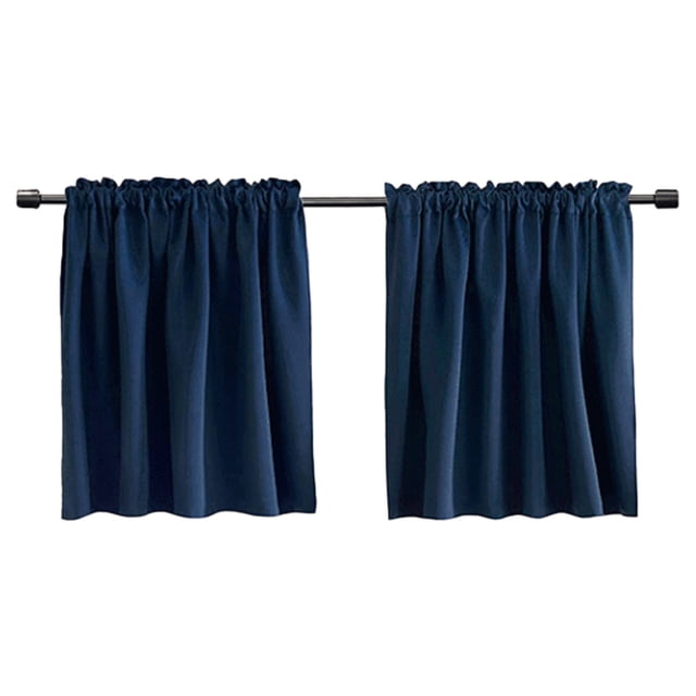 Cortinas de nivel de 52.0 x 18.0 in de largo para oscurecer la habitación, niveles de cocina, baño, cortina corta de triple tejido, pequeñas cortinas de café, juego de tratamiento de media ventana, 2