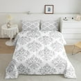 thumbnail image 2 of Erosebridal Vintage Dasmark Floral Bedding Queen Comforter Set,Retro Gothic Theme Down Comforter,Wilver Jacquard Design Bedding Sets,Microfiber Bedroom Decoration Reversible,3 Pieces, 2 of 8