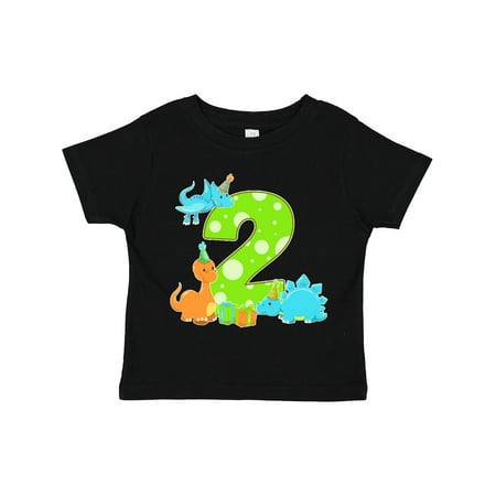 

Inktastic Dinosaur Party-Second Birthday Gift Toddler Boy or Toddler Girl T-Shirt