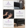 thumbnail image 6 of LAZZO 61" Faux Leather Loveseat, Mid Century Modern Tufted 2-Seat Sofa for Small Spaces, Black, 6 of 7