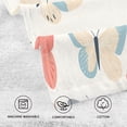 thumbnail image 5 of Yayeee 2 Pack Hand Towels for Bathroom 100% Cotton 16" x 28" Soft Absorbent Kitchen Towel, Beige Butterflies, 5 of 7
