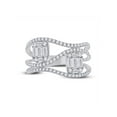 thumbnail image 2 of 14kt White Gold Womens Baguette Diamond Fashion Ring 1 Cttw, 2 of 4